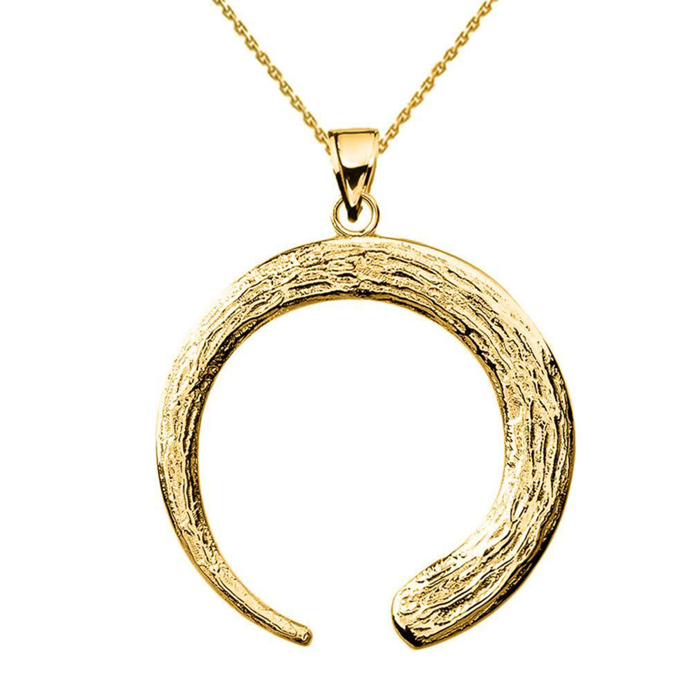 Solid Gold Japanese Buddhist Zen Circle Pendant