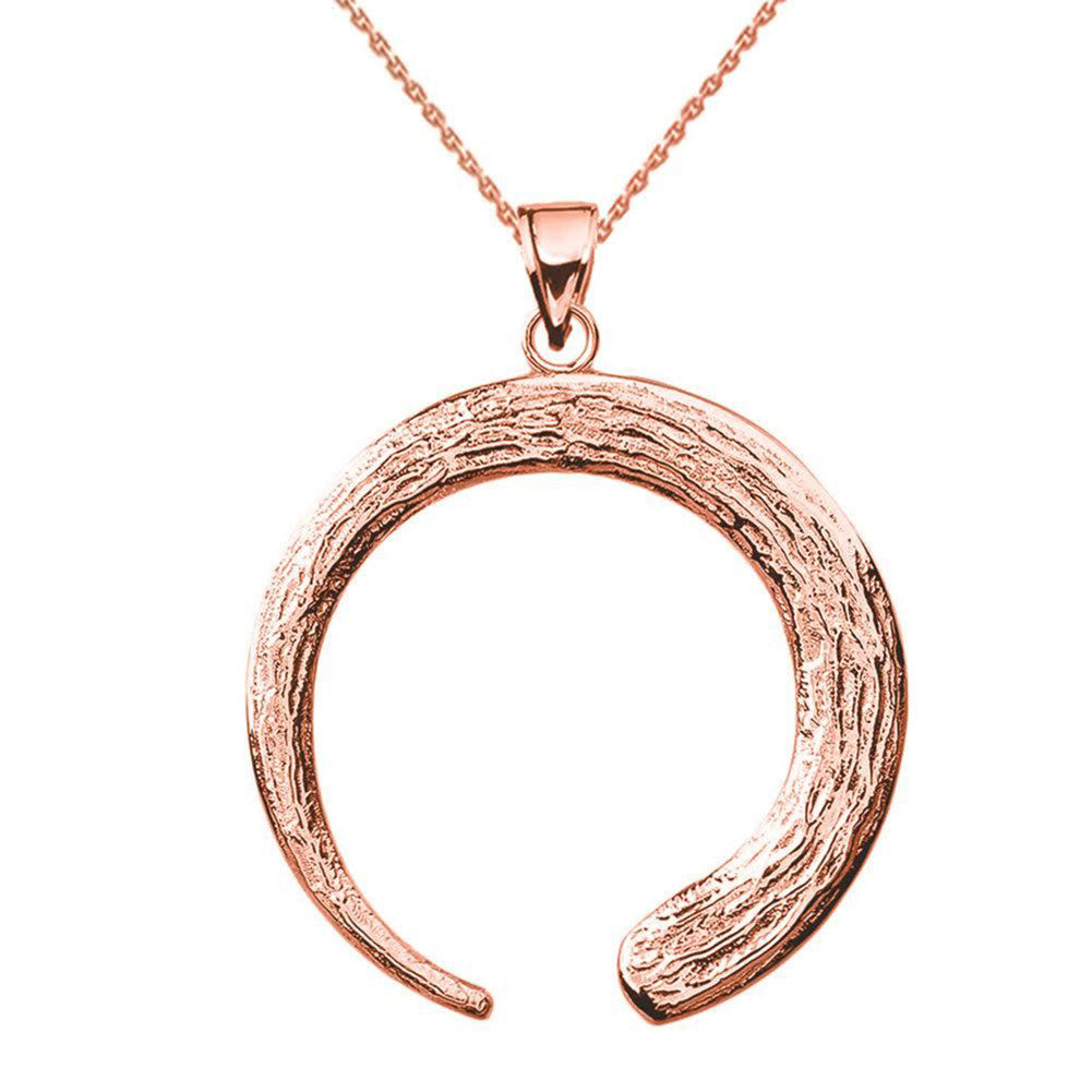 Solid Gold Japanese Buddhist Zen Circle Pendant, view 2