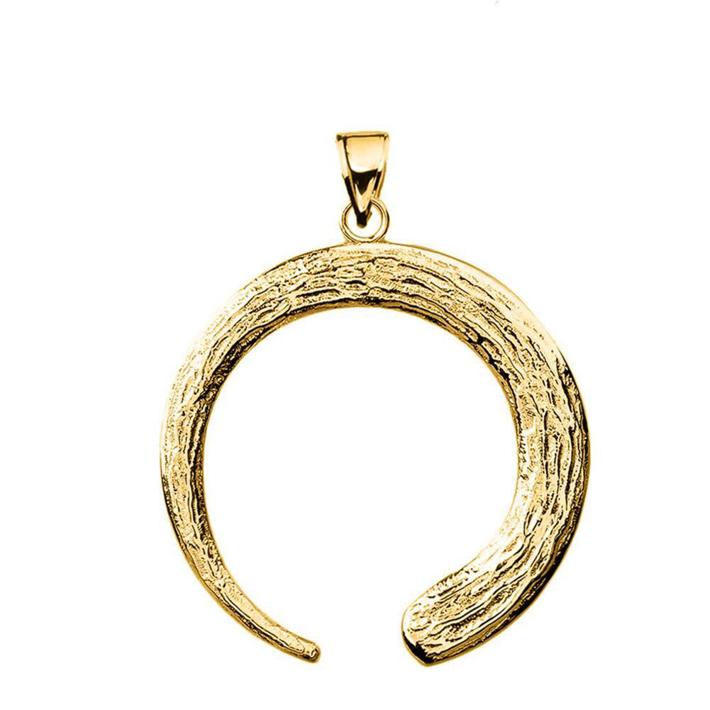 Solid Gold Japanese Buddhist Zen Circle Pendant, view 5