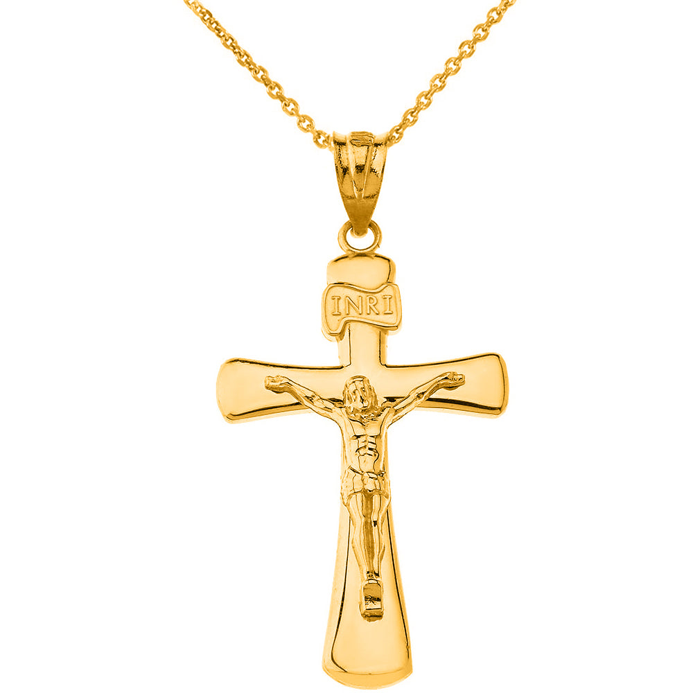 Solid Gold Jesus Christ Holy Cross S/M/L