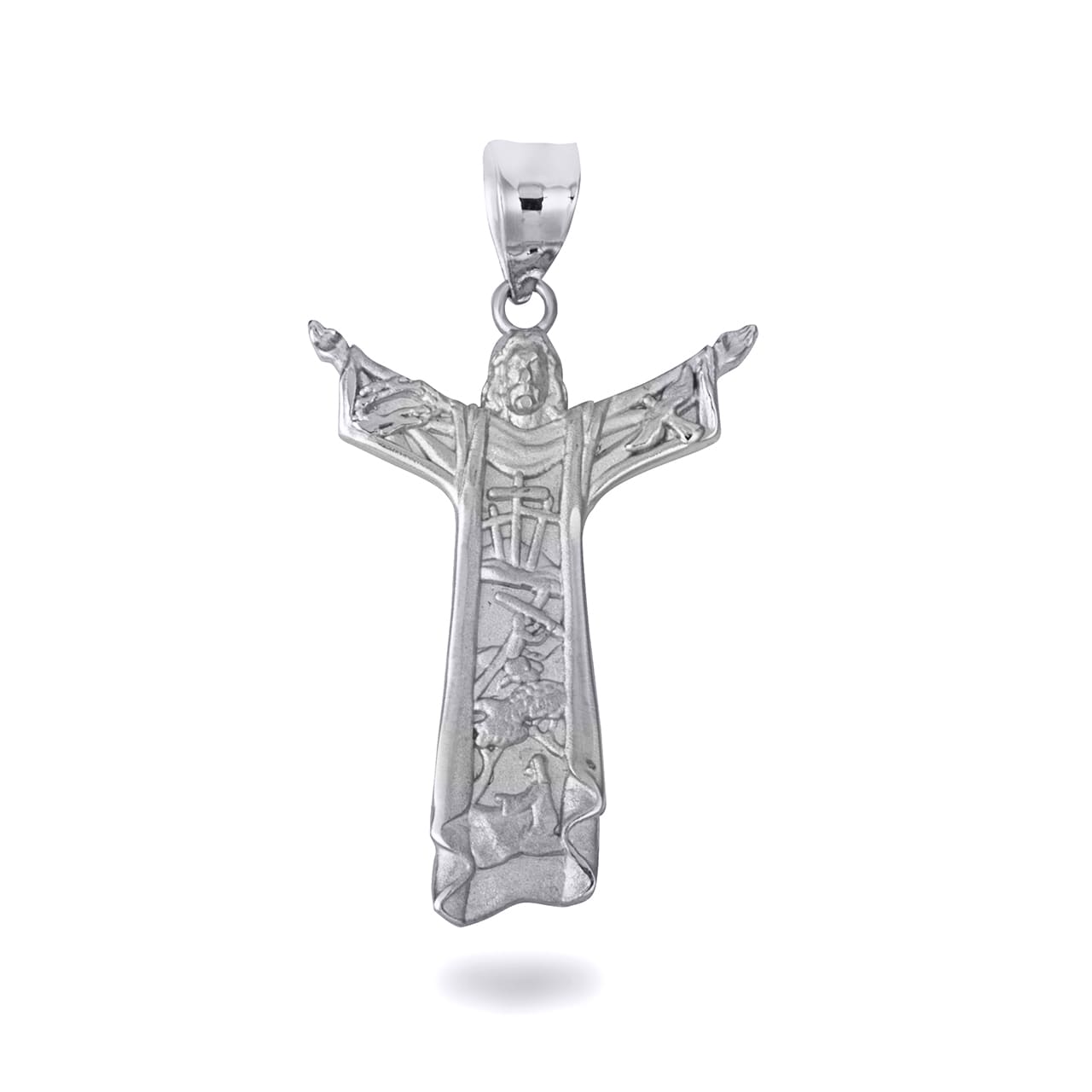 Solid Gold Jesus Christ the Redeemer Rio de Janeiro Brazil Pendant Necklace, view 8
