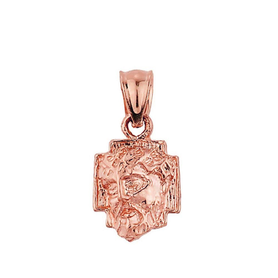 Solid Gold Jesus Face Pendant, view 4