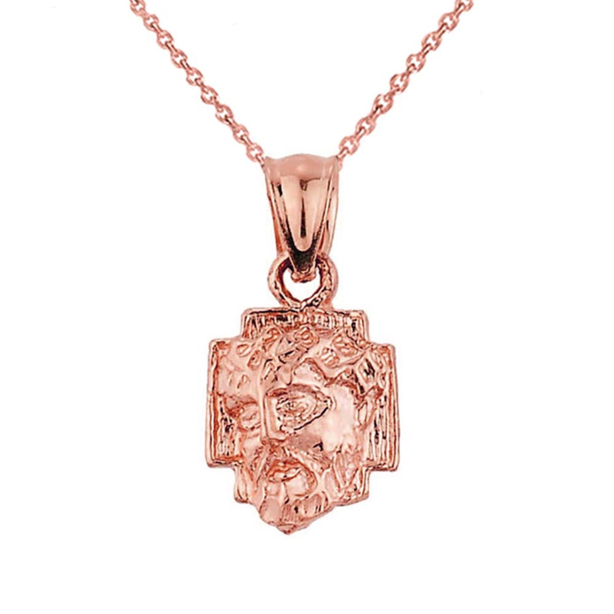 Solid Gold Jesus Face Pendant, view 5