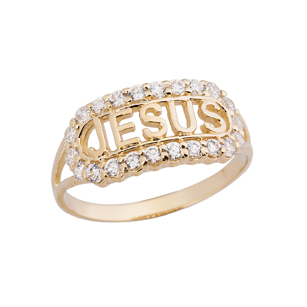 Solid Gold 'JESUS' Ring
