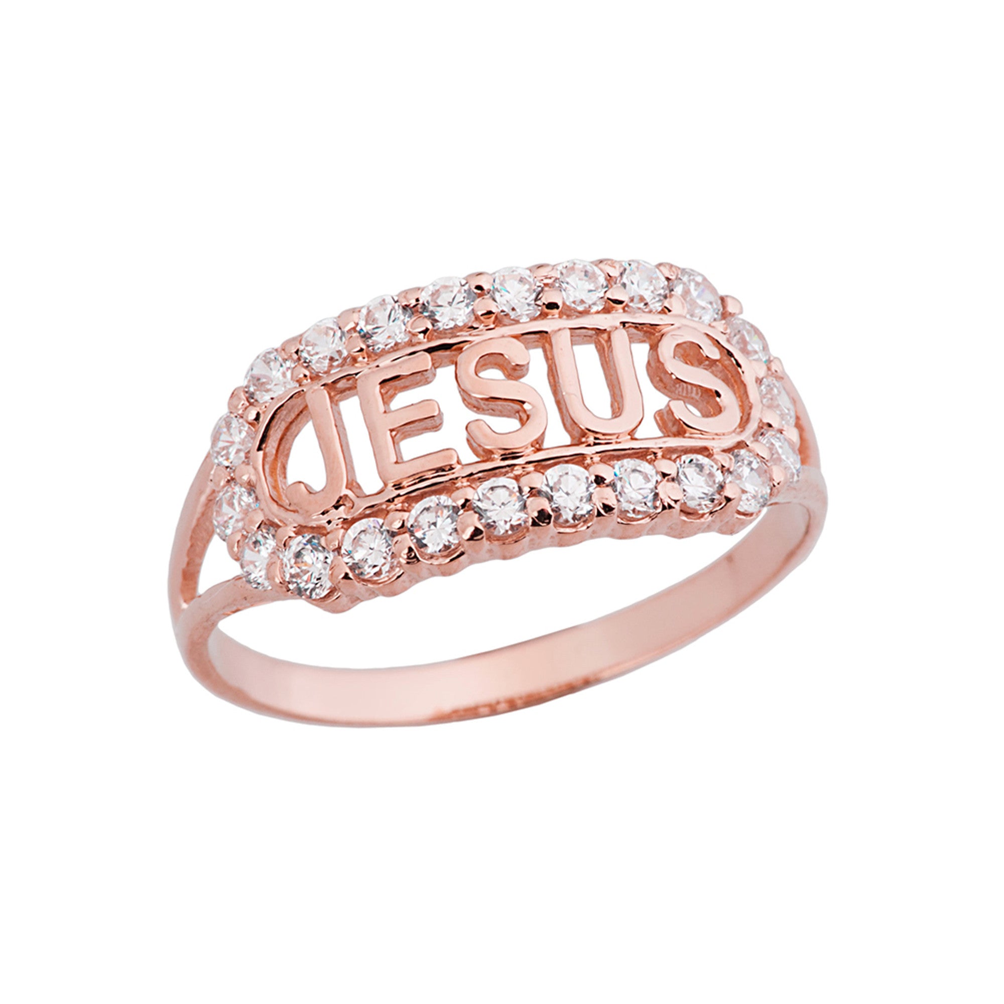 Solid Gold 'JESUS' Ring, view 3