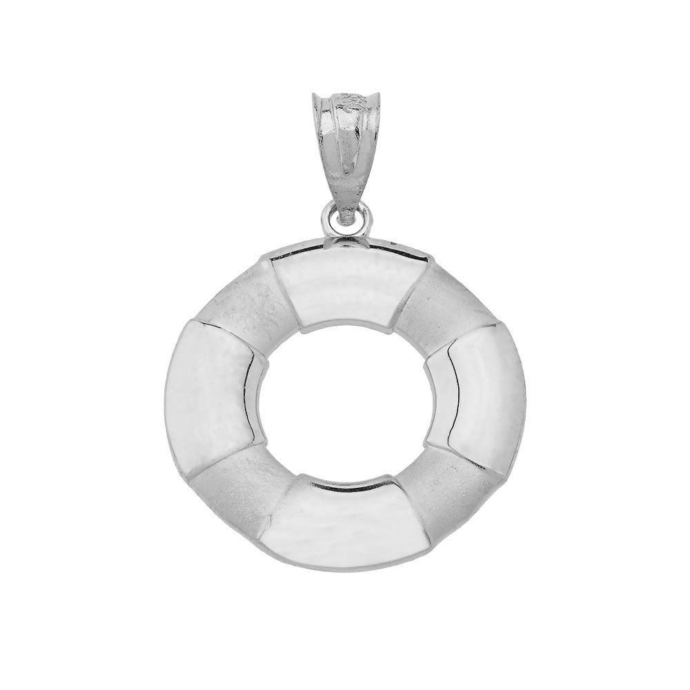 Solid Gold Life Buoy Pendant Necklace, view 4