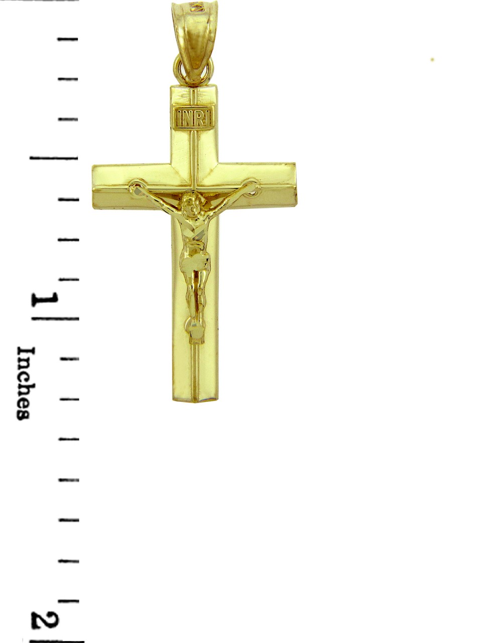 Solid Gold Line Crucifix, view 2