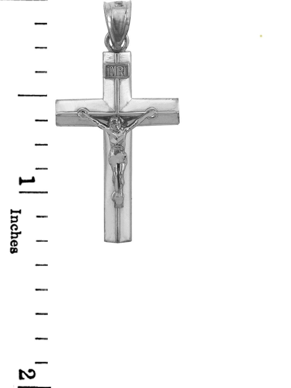 Solid Gold Line Crucifix, view 4