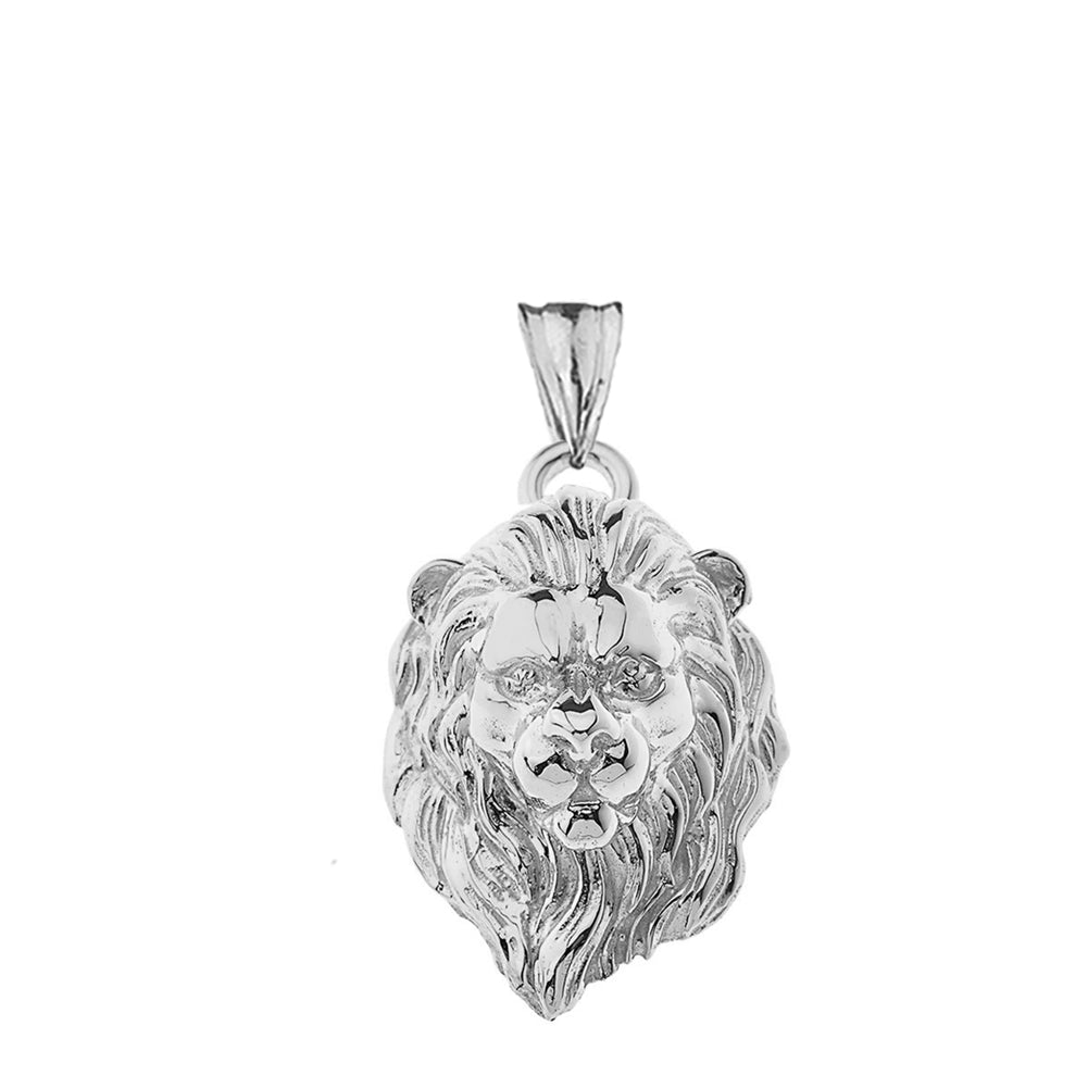 Solid Gold Lion Head Pendant Necklace, view 8