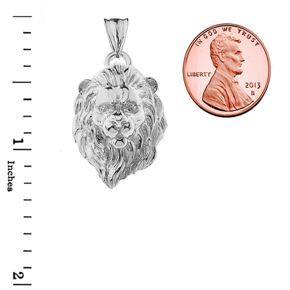 Solid Gold Lion Head Pendant Necklace, view 9