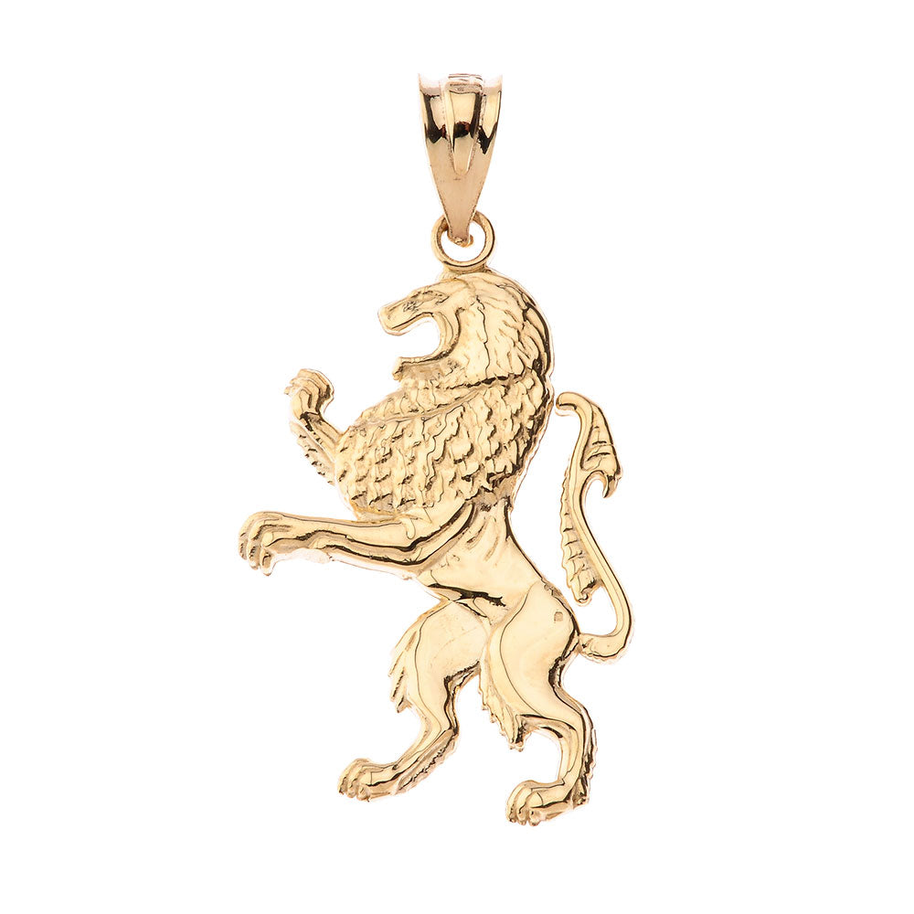 Solid Gold Lion of Judah Pendant Necklace, view 4