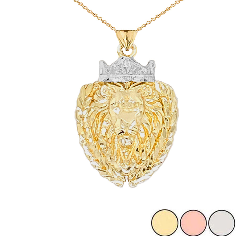 Solid Gold Lion The King Designer Pendant Necklace