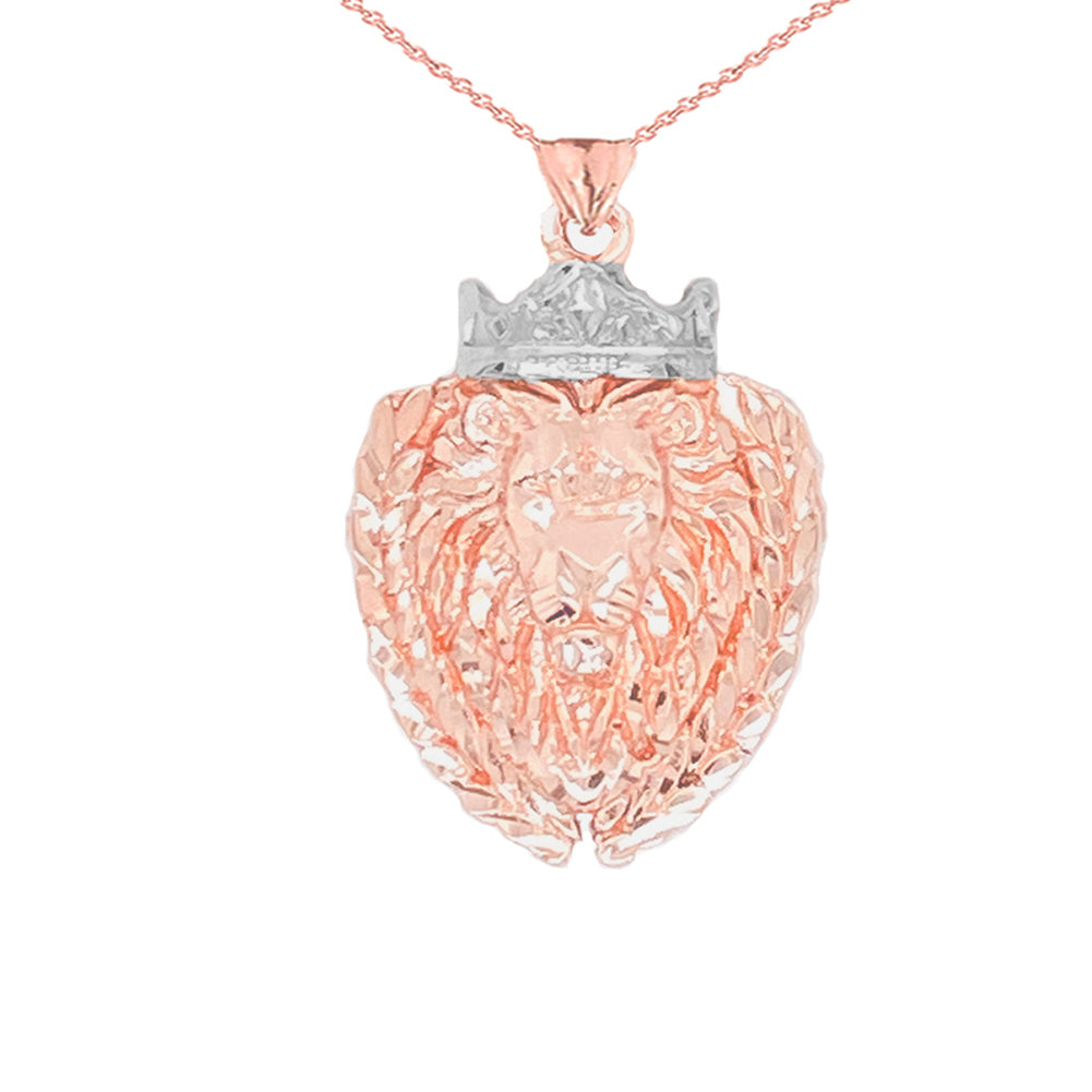 Solid Gold Lion The King Designer Pendant Necklace, view 3