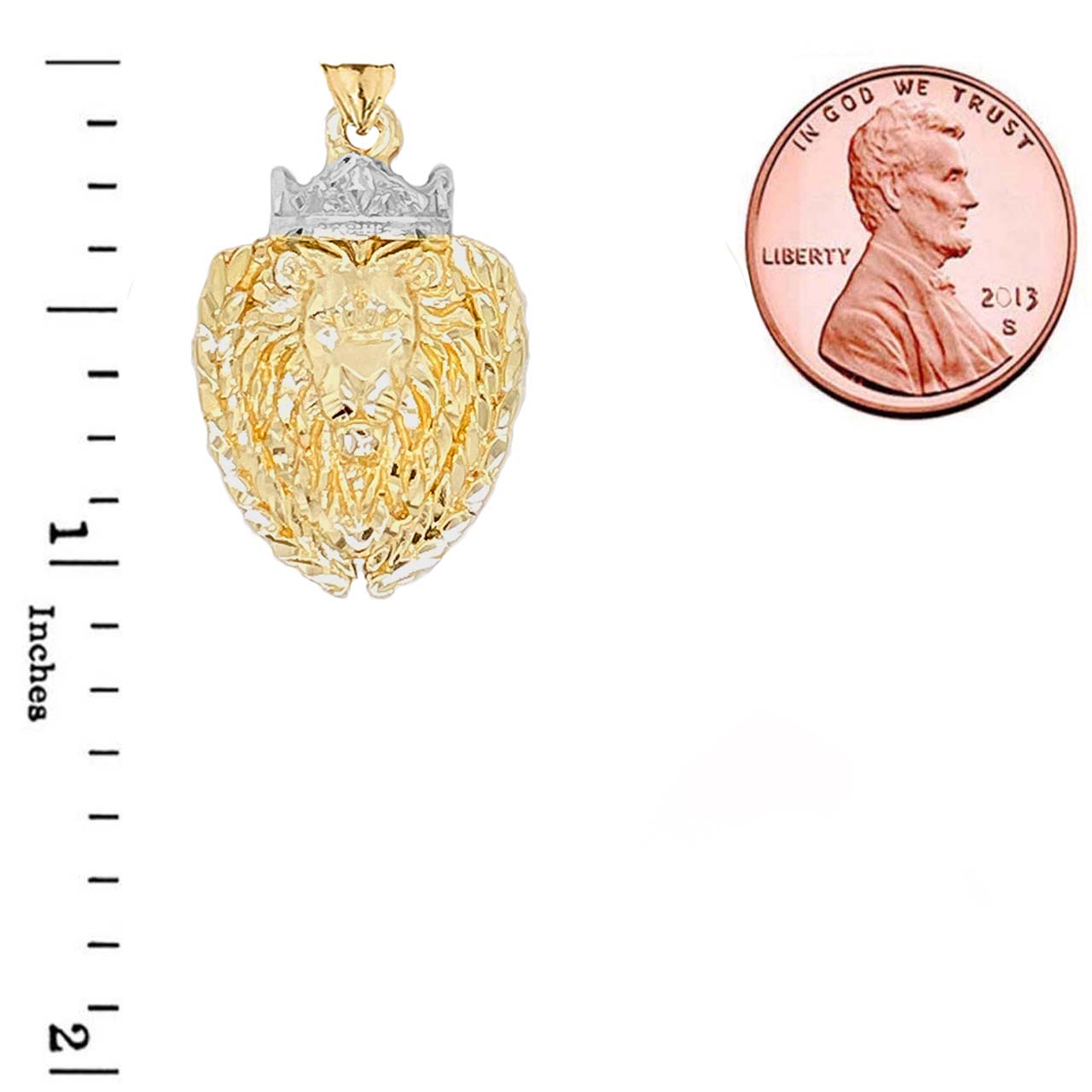 Solid Gold Lion The King Designer Pendant Necklace, view 6
