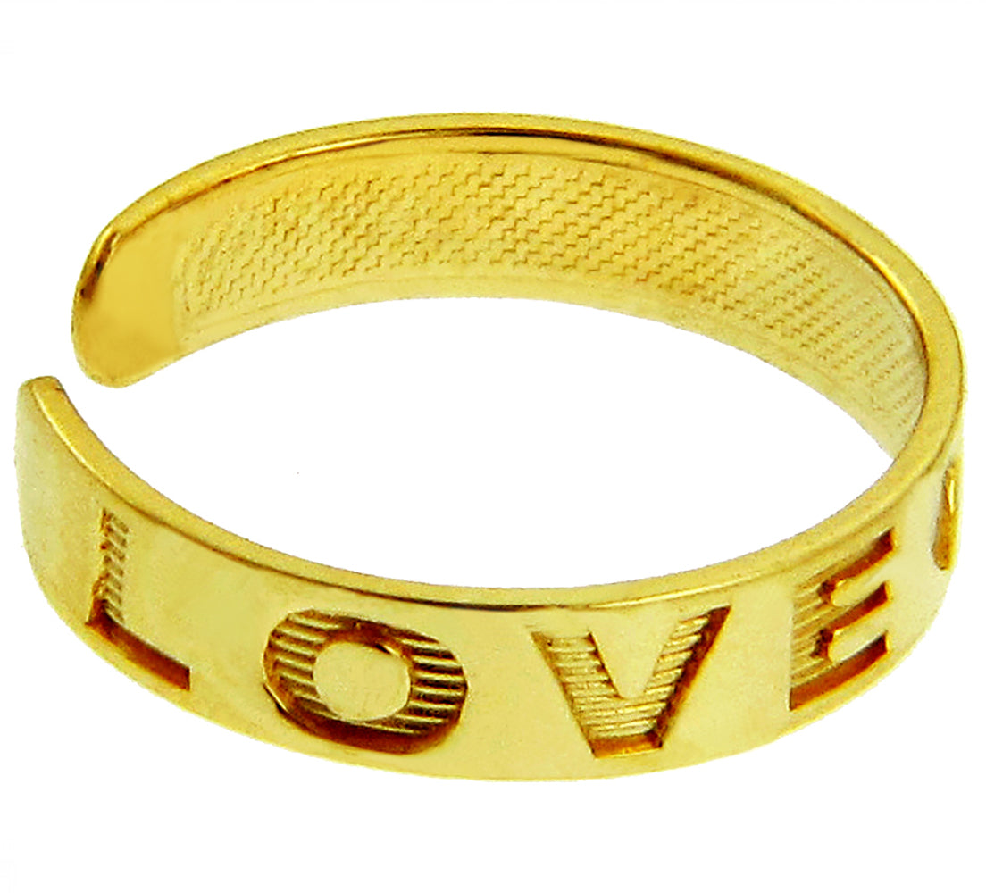 Solid Gold "LOVE" Toe Rings, view 2