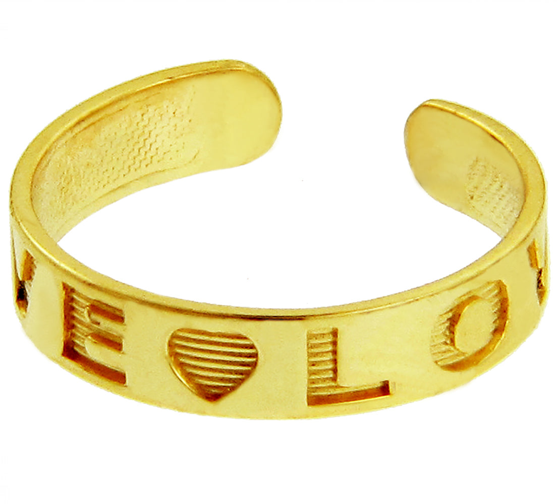 Solid Gold "LOVE" Toe Rings, view 3