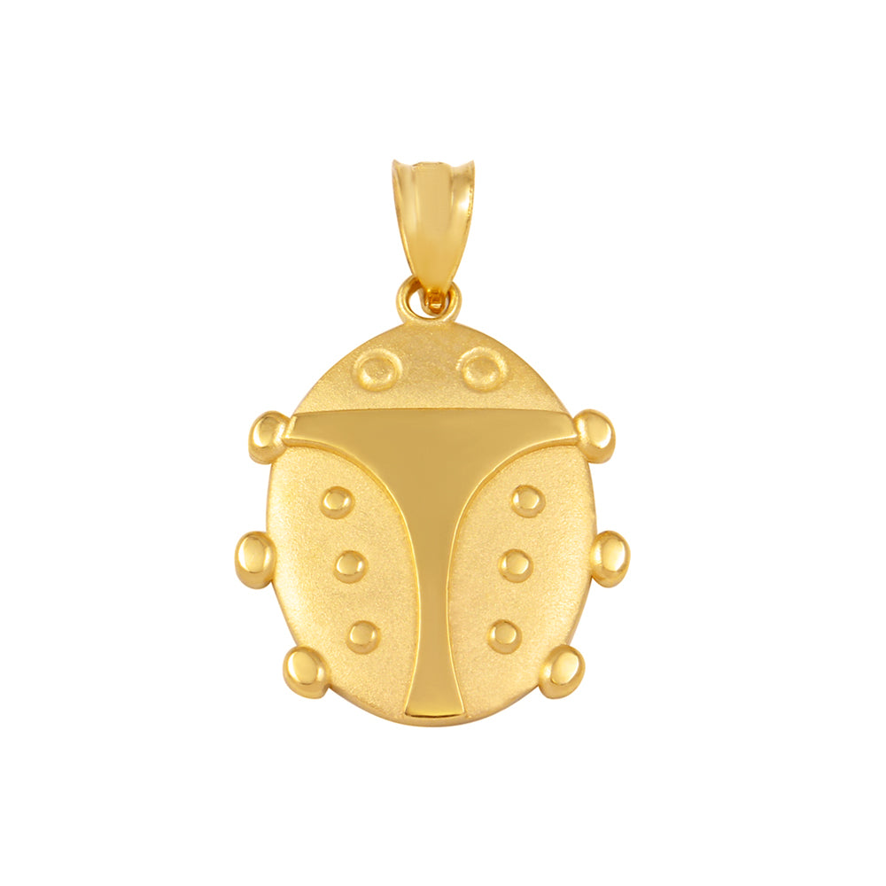 Solid Gold Lucky Ladybug Pendant Necklace, view 2