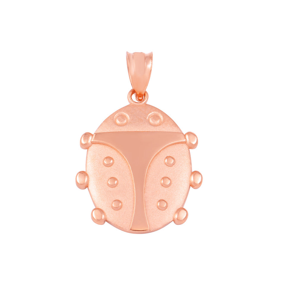 Solid Gold Lucky Ladybug Pendant Necklace, view 4