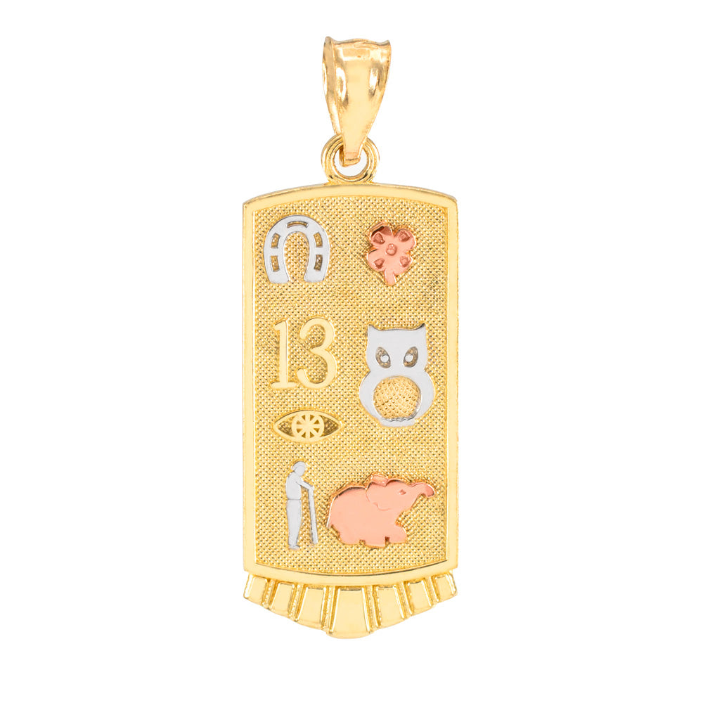 Solid Gold Lucky Pendant Necklace, view 2