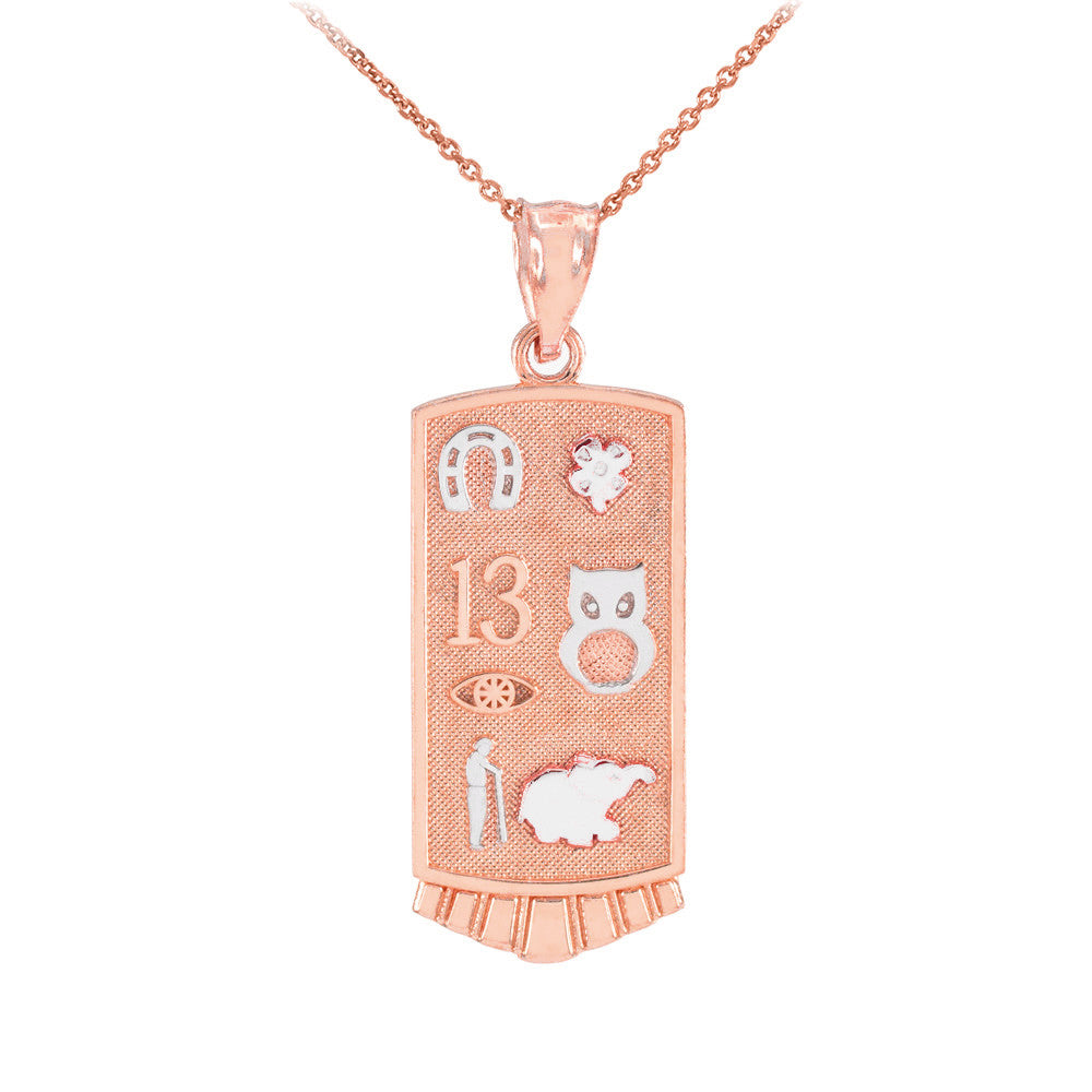 Solid Gold Lucky Pendant Necklace, view 3