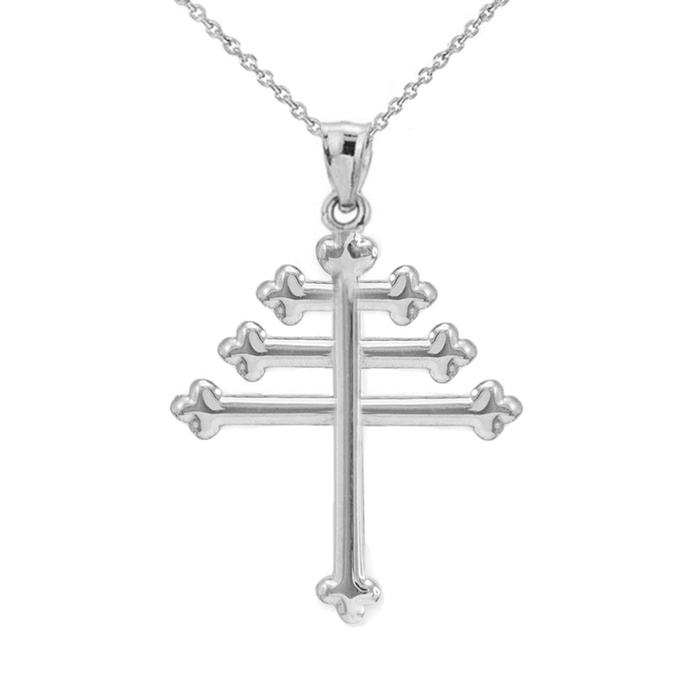 Solid Gold Maronite Cross Pendant, view 4