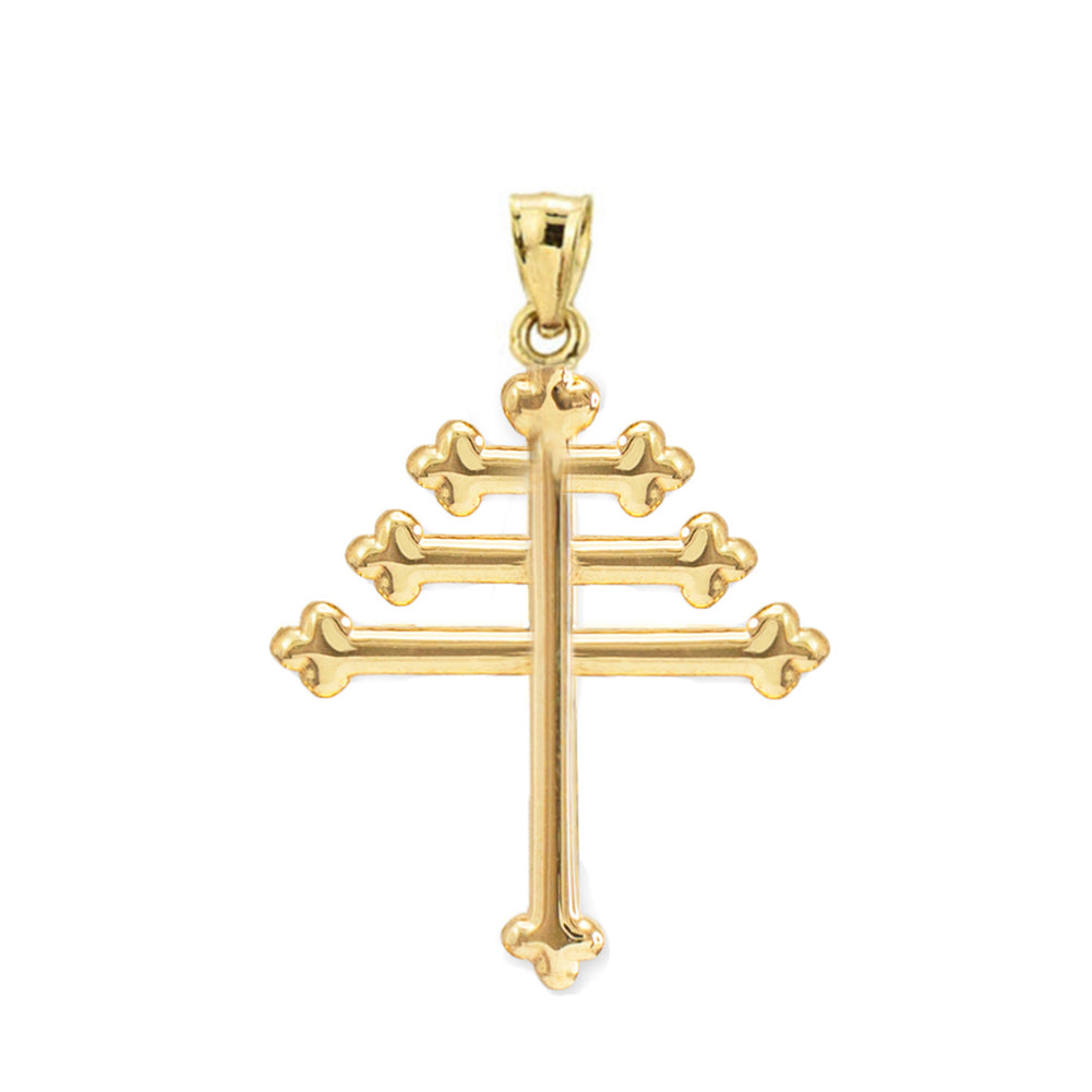 Solid Gold Maronite Cross Pendant, view 5