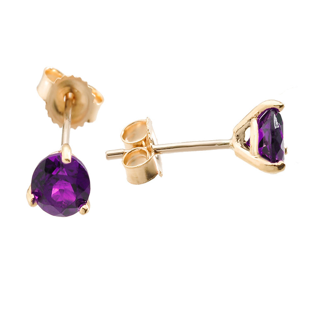 Solid Gold Martini Stud Earrings, view 2