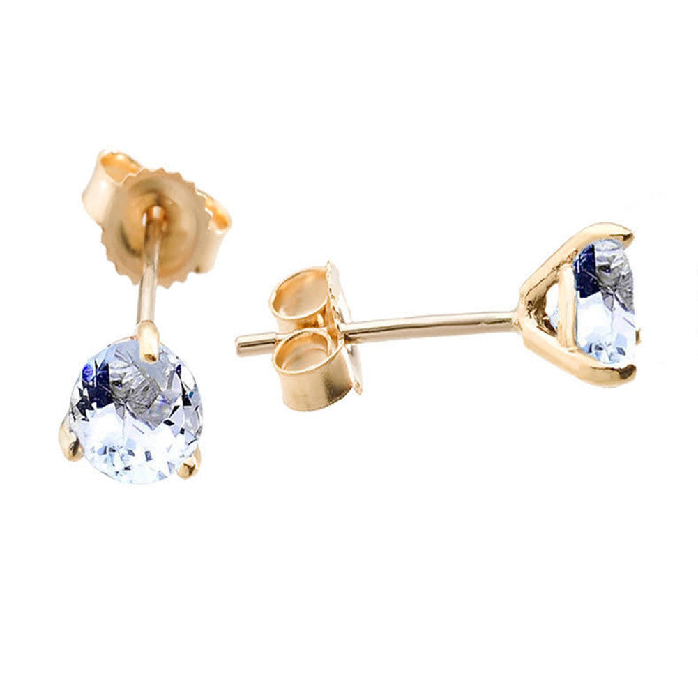 Solid Gold Martini Stud Earrings, view 3