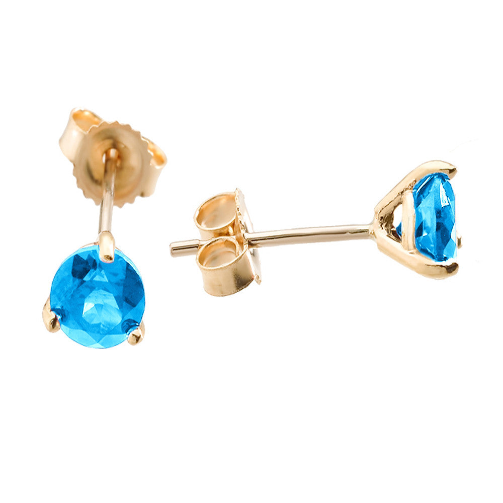 Solid Gold Martini Stud Earrings, view 7