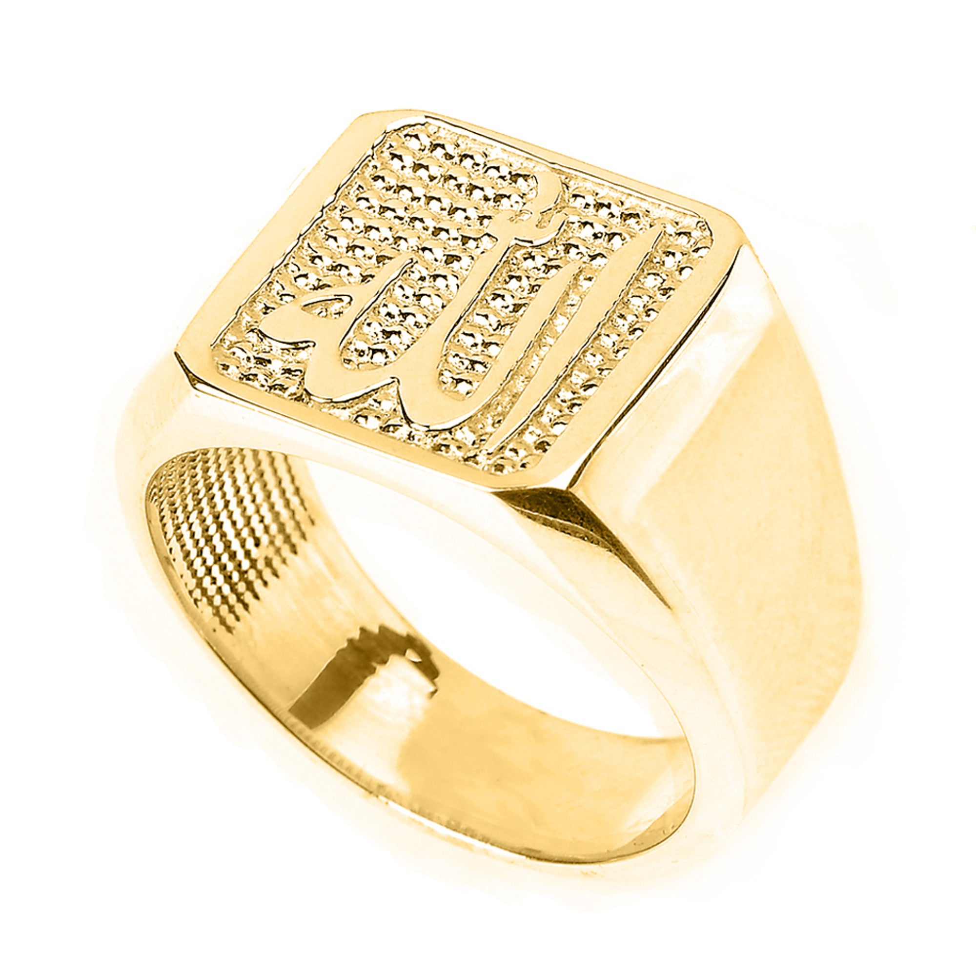 Solid Gold Men's Allah Ring, view 4
