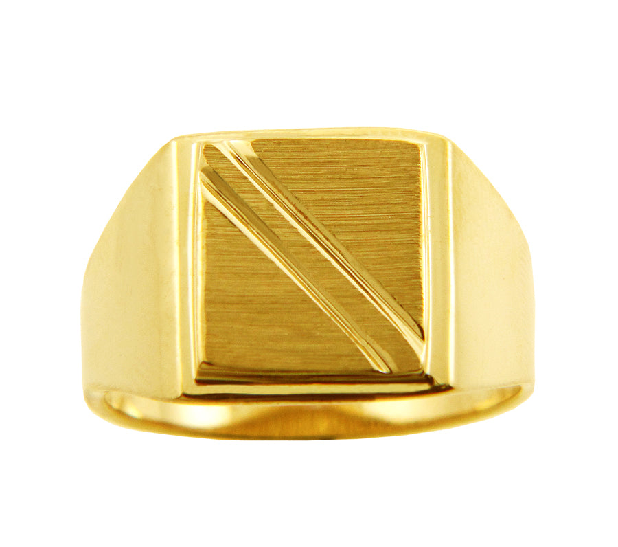 Solid Gold Men's Jove Signet Ring, view 2