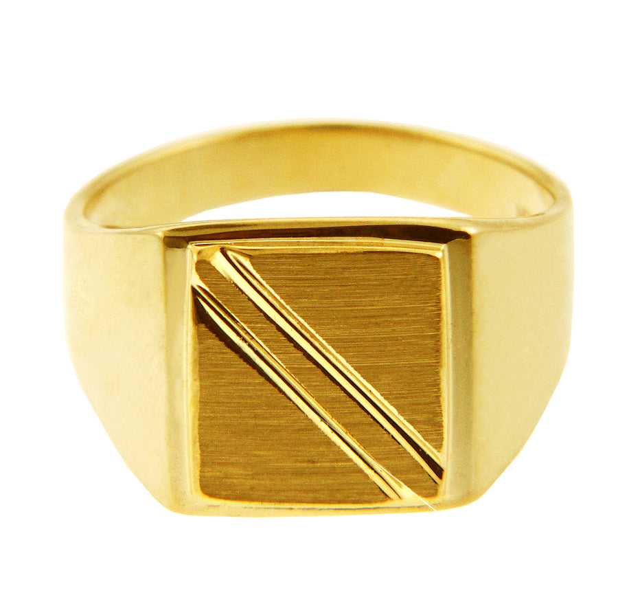 Solid Gold Men's Jove Signet Ring, view 3