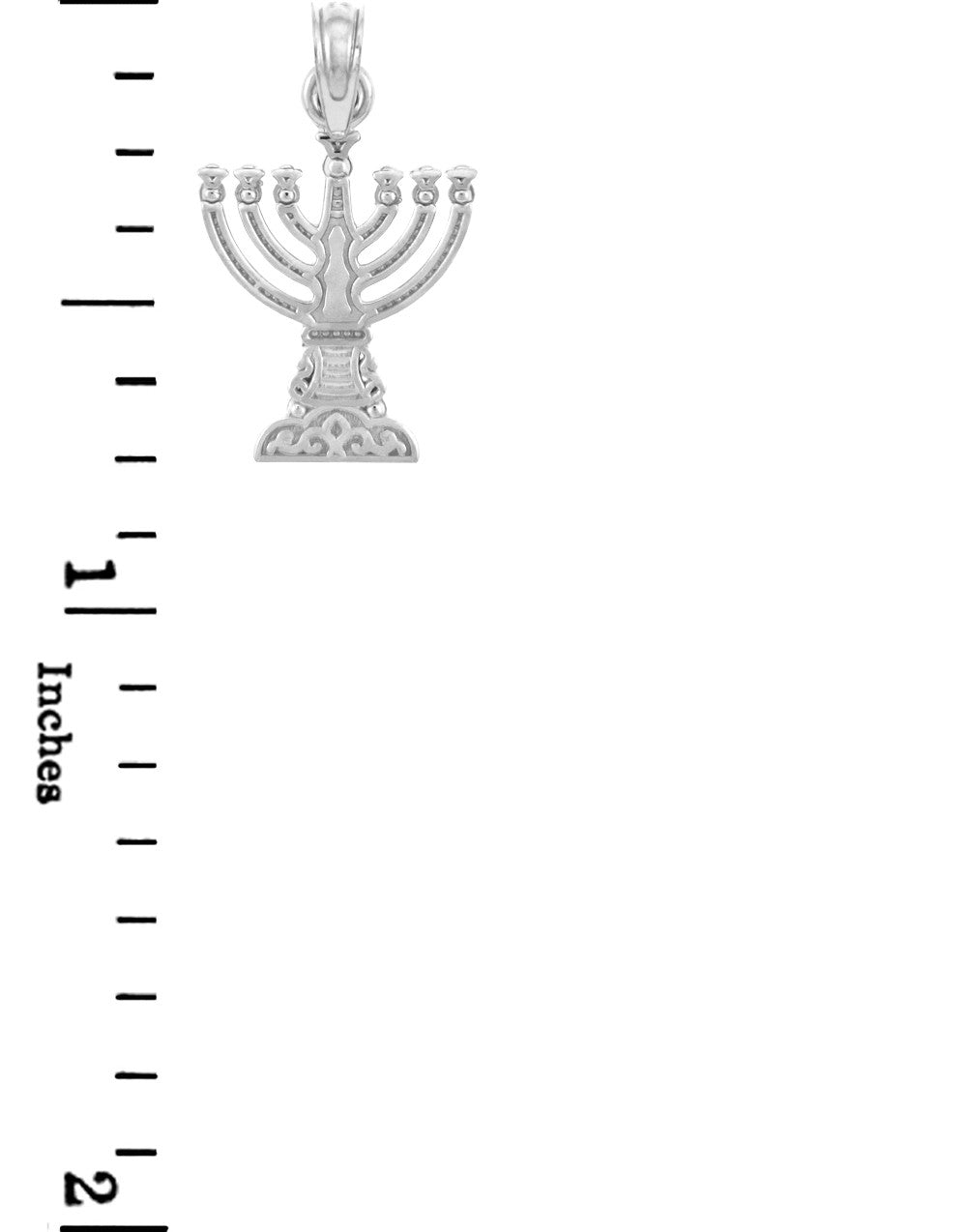 Solid Gold Menorah Pendant, view 4