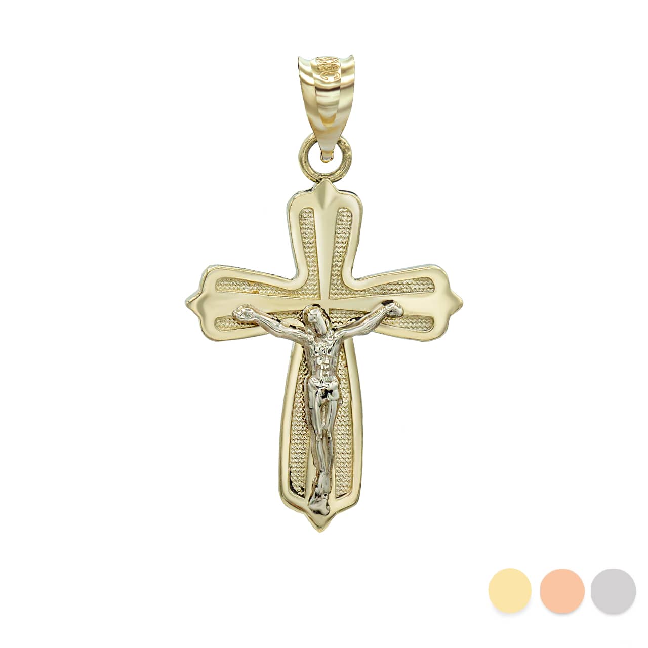 Solid Gold Mini Crucifix Pendant Necklace