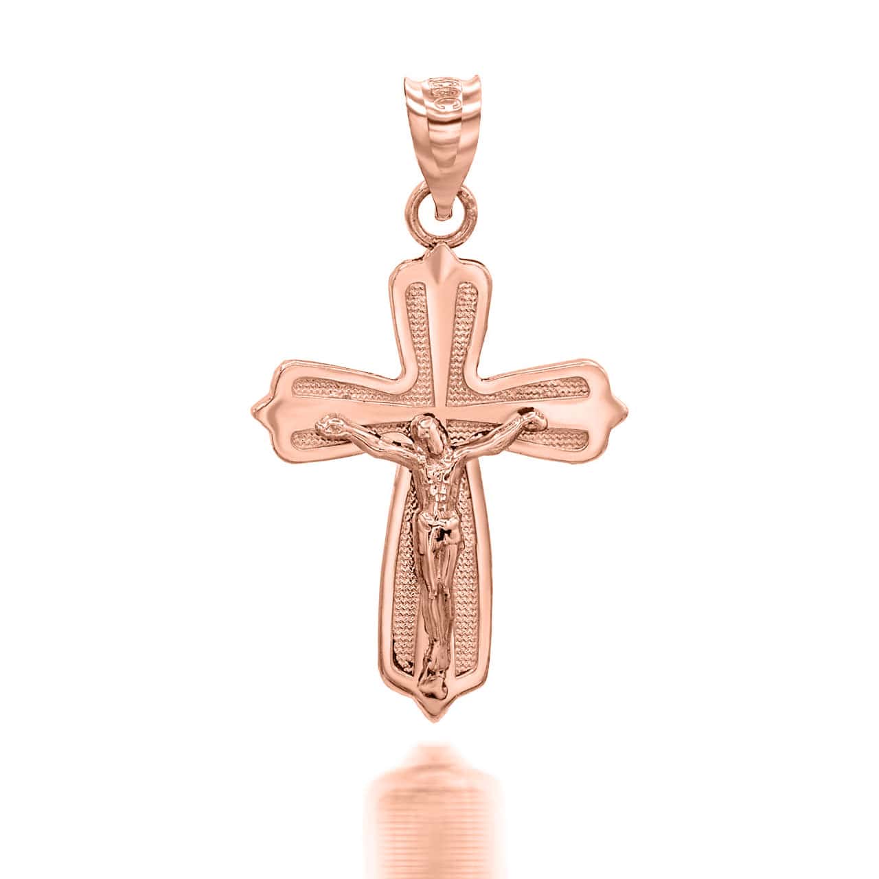 Solid Gold Mini Crucifix Pendant Necklace, view 2
