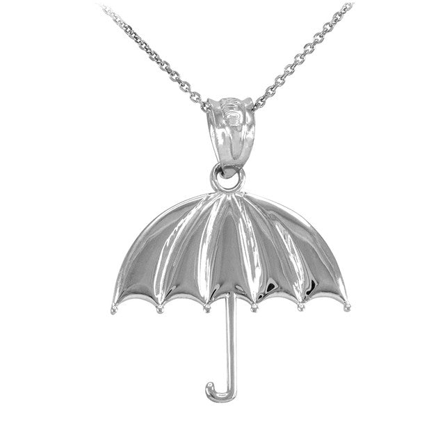 Solid Gold Open Umbrella Pendant Necklace, view 3