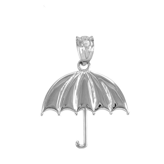Solid Gold Open Umbrella Pendant Necklace, view 6