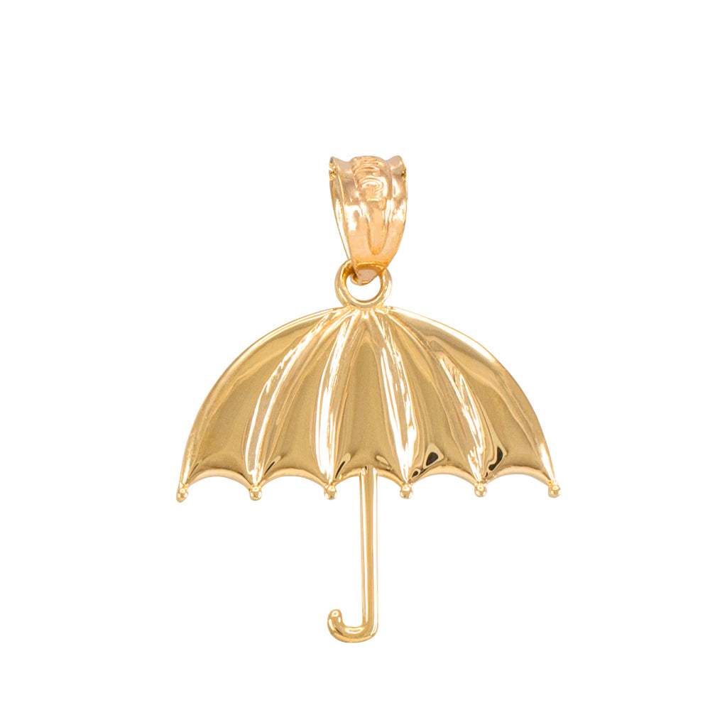 Solid Gold Open Umbrella Pendant Necklace, view 8