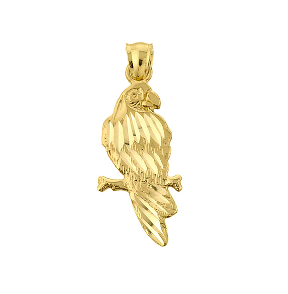 Solid Gold Parrot Pendant Necklace, view 5