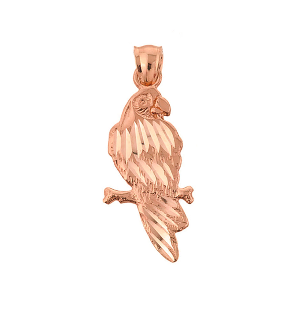 Solid Gold Parrot Pendant Necklace, view 6