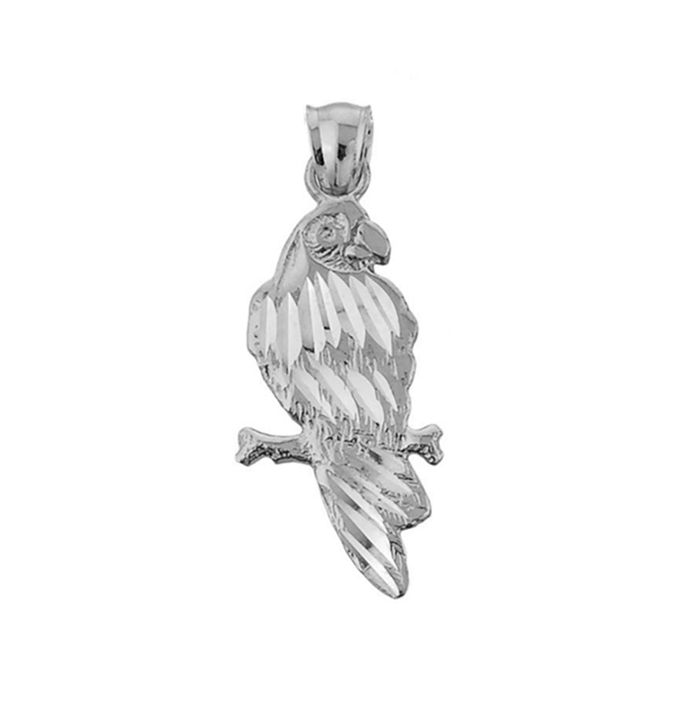 Solid Gold Parrot Pendant Necklace, view 7
