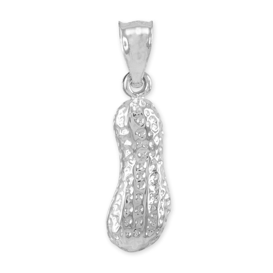 Solid Gold Peanut Charm Pendant Necklace, view 5
