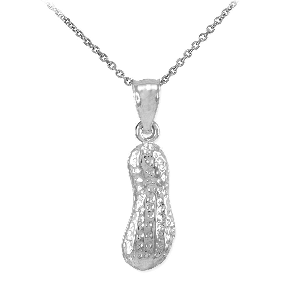 Solid Gold Peanut Charm Pendant Necklace, view 6
