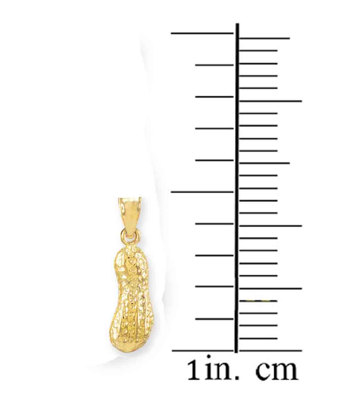 Solid Gold Peanut Charm Pendant Necklace, view 7