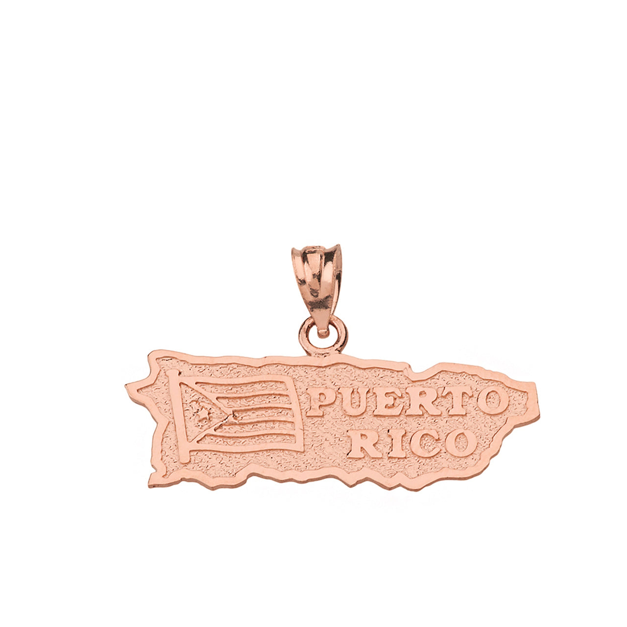 Solid Gold Puerto Rico Map Pendant Necklace, view 4