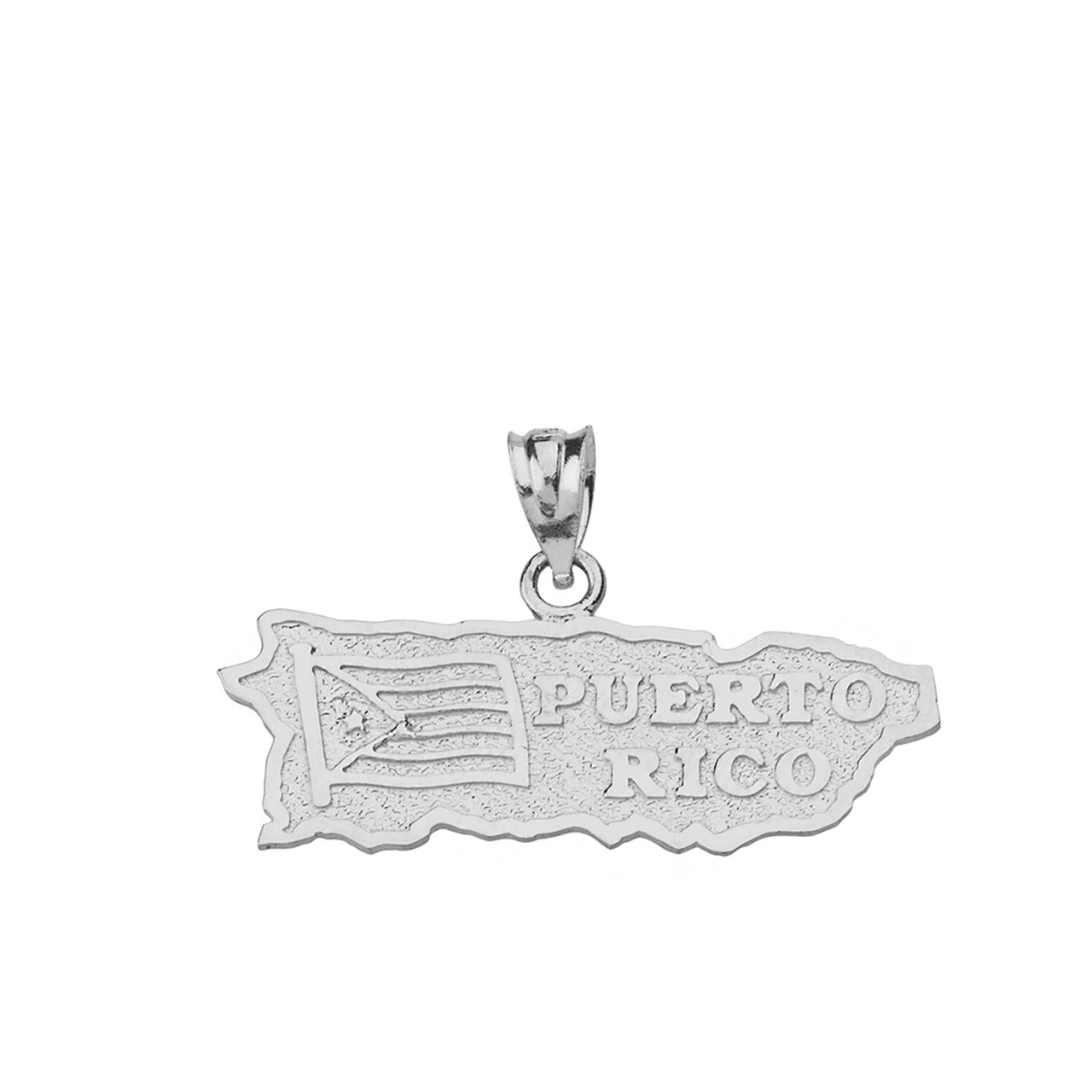 Solid Gold Puerto Rico Map Pendant Necklace, view 6