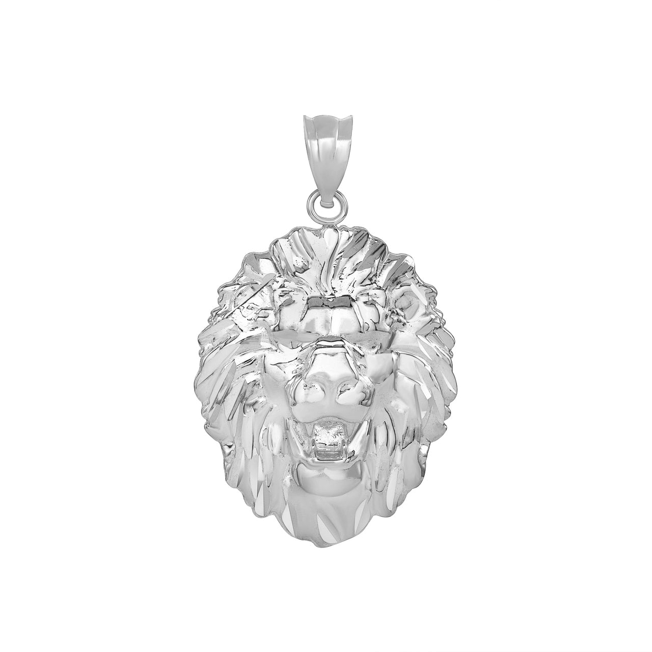 Solid Gold Roaring Lion King Head Pendant Necklace, view 8