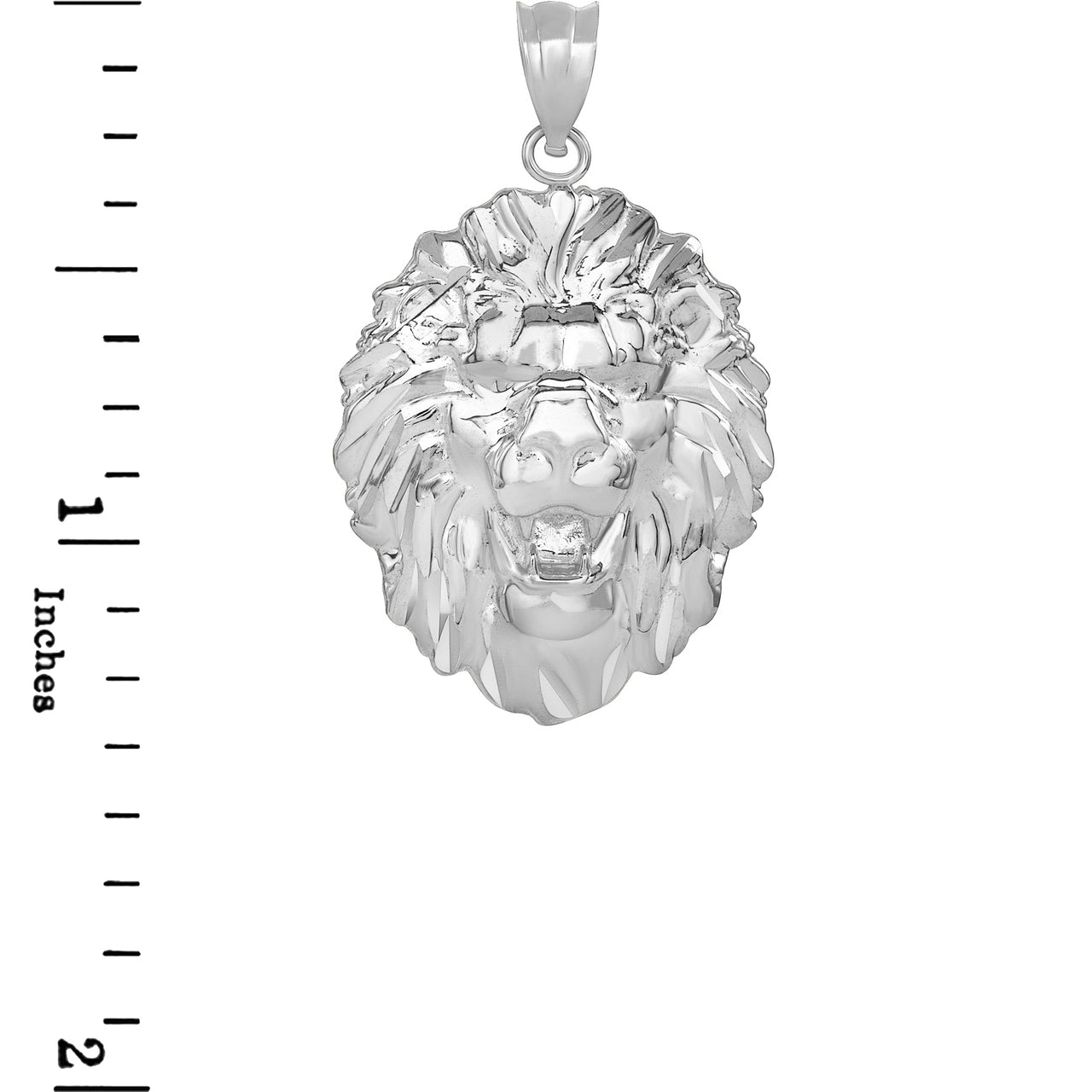 Solid Gold Roaring Lion King Head Pendant Necklace, view 9