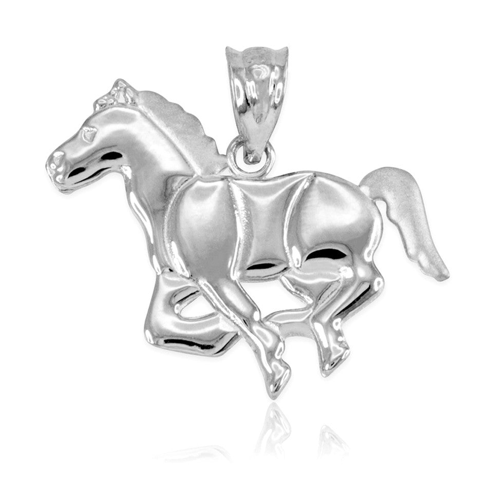 Solid Gold Running Horse Pendant Necklace, view 5
