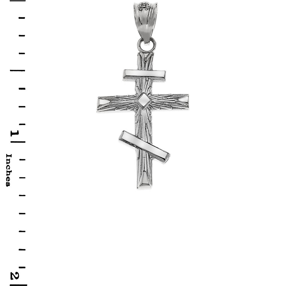 Solid Gold Russian Orthodox Cross Pendant Necklace, view 8